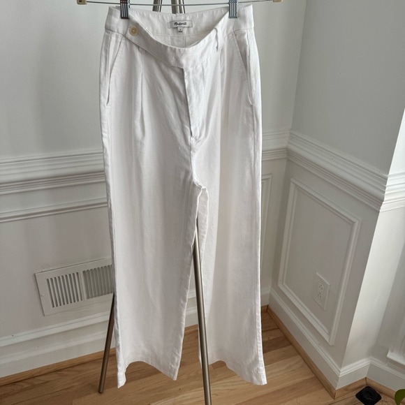 Madewell The Harlow Wide Leg 100% Linen Eyelet White Size 0 - Picture 5 of 10